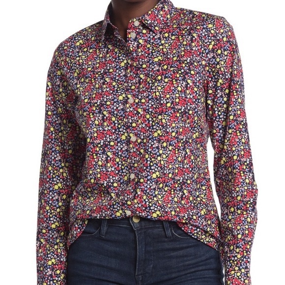J. Crew Tops - J. Crew Long Sleeve Floral Button Down Top